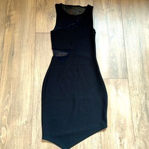 Express Mesh Cutout Asymmetrical Dress